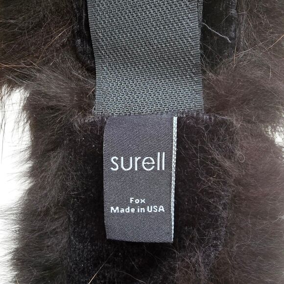 Surell Finland Genuine Brown Fox Fur Headband Scarf Hat Adustable Two In One - Picture 10 of 11